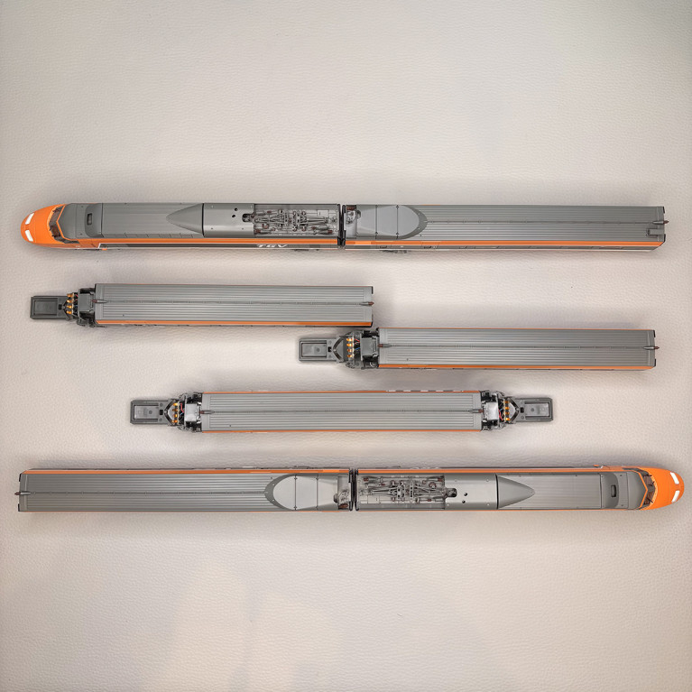 TGV PSE, rame N°16, 7 éléments, record du monde 380 km/h, 1981, SNCF - REE TGV-004S