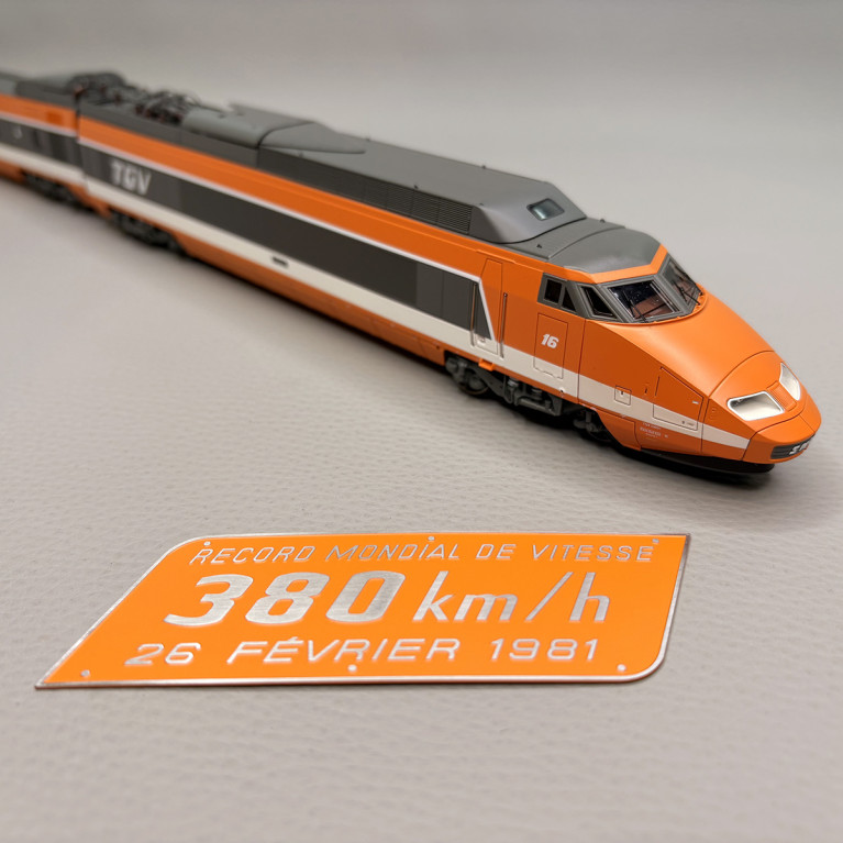 TGV PSE, rame N°16, 7 éléments, record du monde 380 km/h, 1981, SNCF - REE TGV-004S