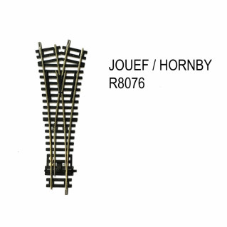 Aiguillage symétrique  R 852mm 22.5 degrés -HO-1/87-HORNBY (Jouef)  R8076