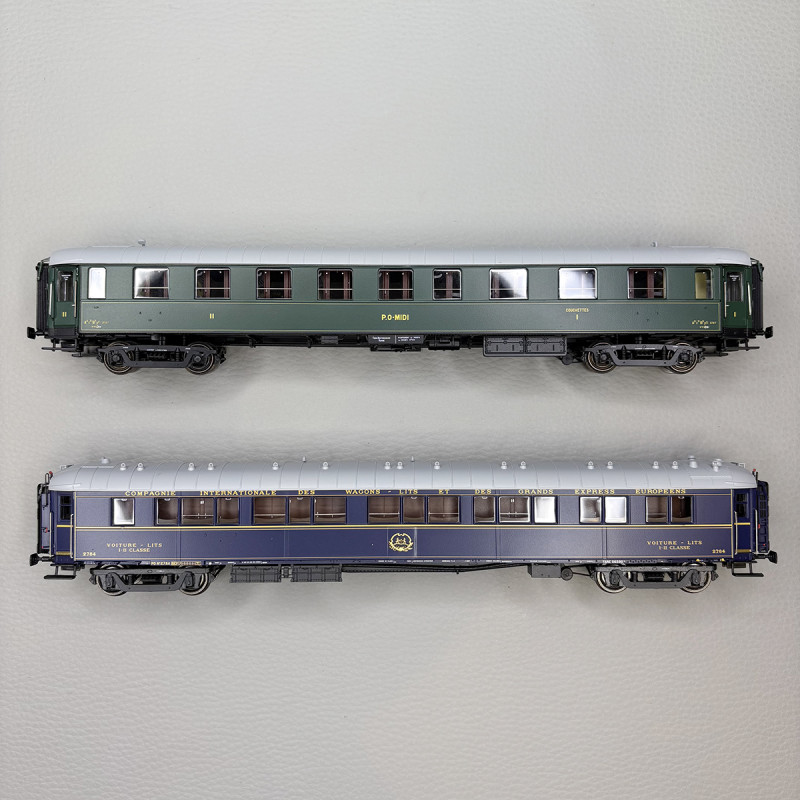 2 voitures, OCEM A3 1/2 C3 1/2 B5yfi et Couchette WL S2, 1932, PO MIDI et CIWL - LSMODELS 40902