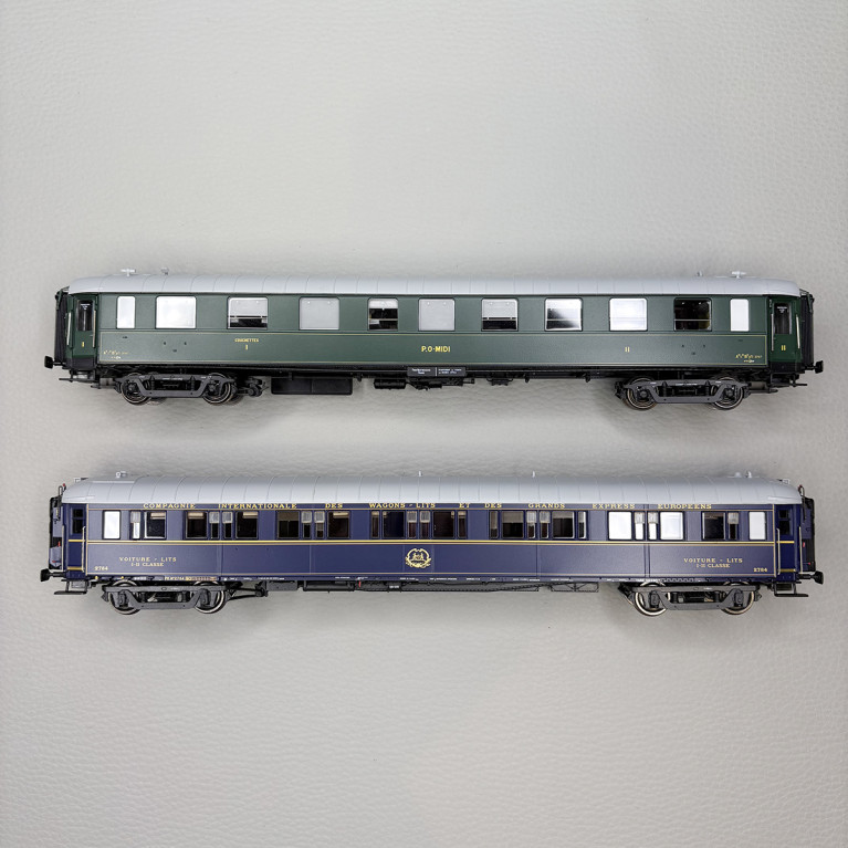 2 voitures, OCEM A3 1/2 C3 1/2 B5yfi et Couchette WL S2, 1932, PO MIDI et CIWL - LSMODELS 40902