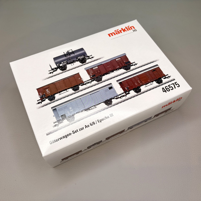 5 wagons de marchandises différents, CFF / FS / DB - MARKLIN 46575