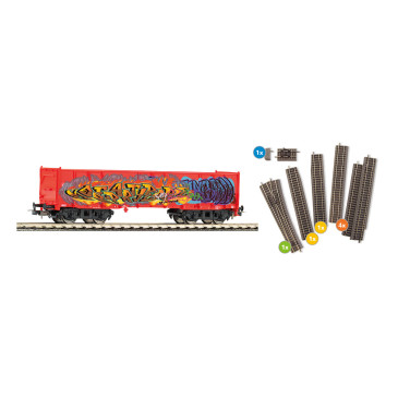 Complément coffret, wagon tombereau EAOS avec rails, ÖBB / DB, Ep. VI - PIKO 55380 - HO 1/87