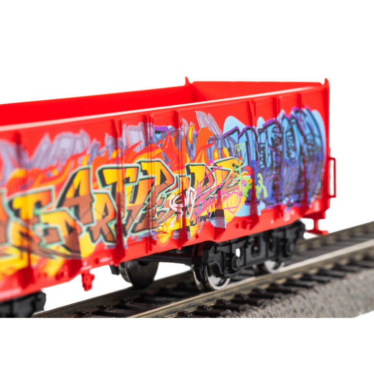 Complément coffret, wagon tombereau EAOS avec rails, ÖBB / DB - PIKO 55380