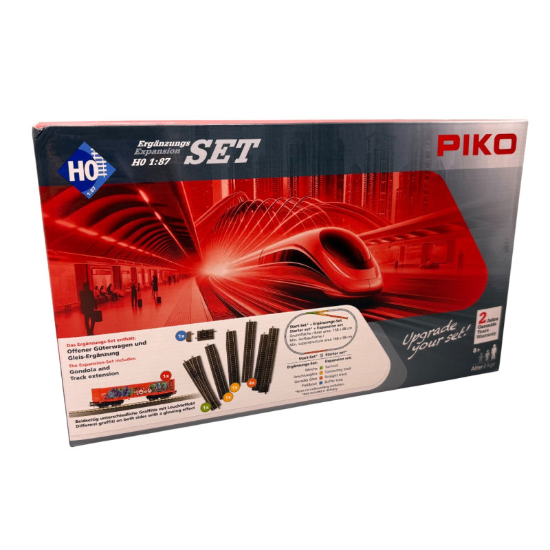 Complément coffret, wagon tombereau EAOS avec rails, ÖBB / DB - PIKO 55380