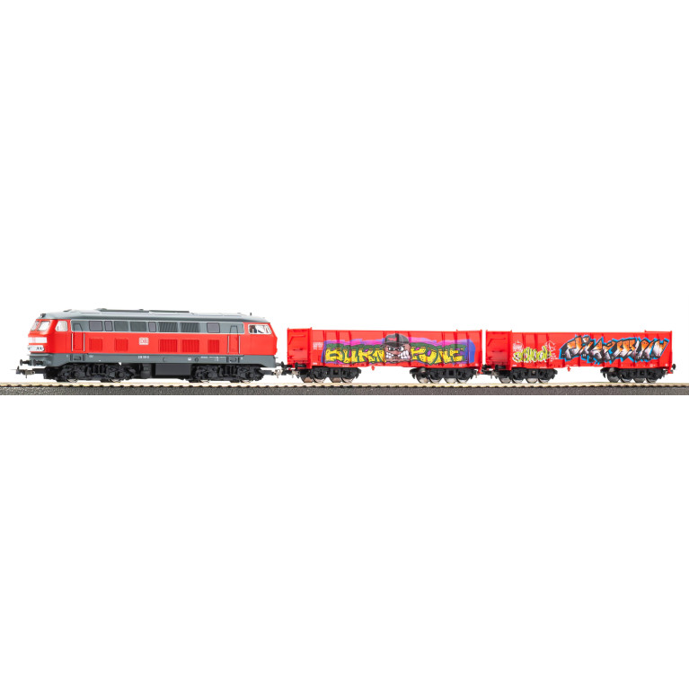 Coffret de démarrage, locomotive BR 218 et 2 tombereaux EAOS, DB - PIKO 57032