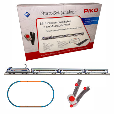 Coffret de démarrage, locomotive EU 44 et 3 voitures voyageurs, PKP, Ep. VI - PIKO 57116 - HO 1/87