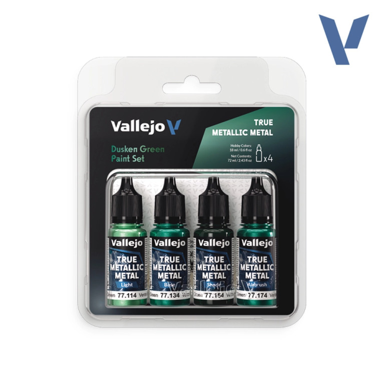 Pack Vert Sombre - 18ml True Metallic Metal - VALLEJO 77.257