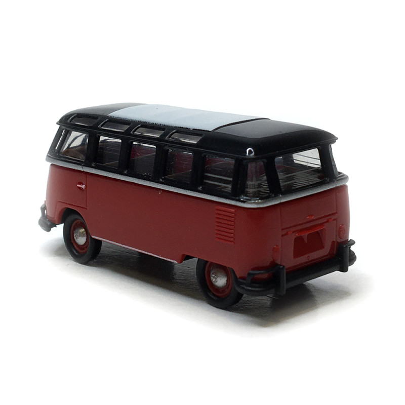 Volkswagen T1b Samba, noir et rouge, 1960 - Brekina 31852 - HO 1/87