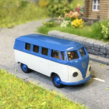 Volkswagen T1a Combi, bleu et gris clair, 1950 - Brekina 31034 - HO 1/87