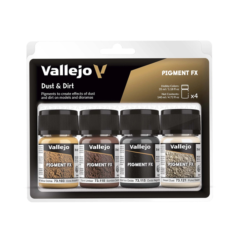 Set de Pigment FX 4x35ml - Poussière et saleté - VALLEJO 73.190