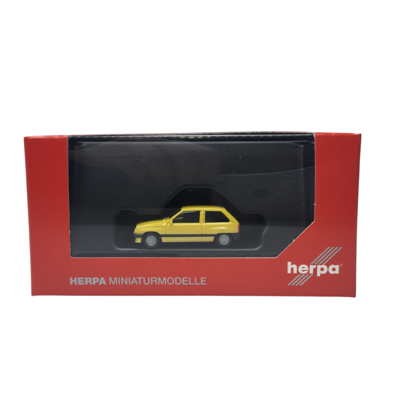 Opel Corsa A, 2 portes, jaune, 1982  - HERPA 029032 - HO 1/87