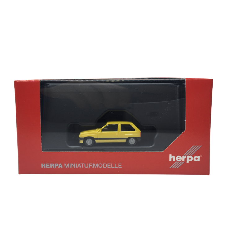 Opel Corsa A, 2 portes, jaune, 1982  - HERPA 029032 - HO 1/87
