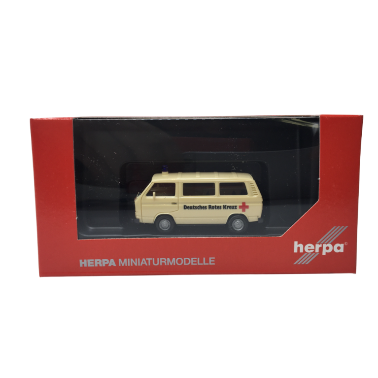 Volkswagen T3 Bully, Croix rouge Allemande, basic - HERPA 097611 - HO 1/87