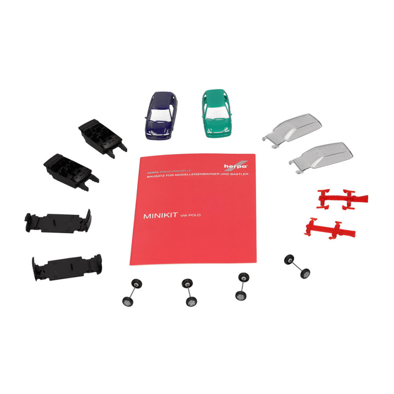 MiniKit, Volkswagen Polo, 2 portes, pistache/bleu - HERPA 012140-007 - HO 1/87