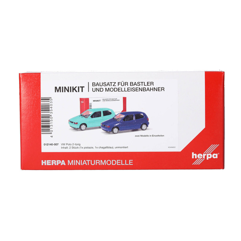 MiniKit, Volkswagen Polo, 2 portes, pistache/bleu - HERPA 012140-007 - HO 1/87