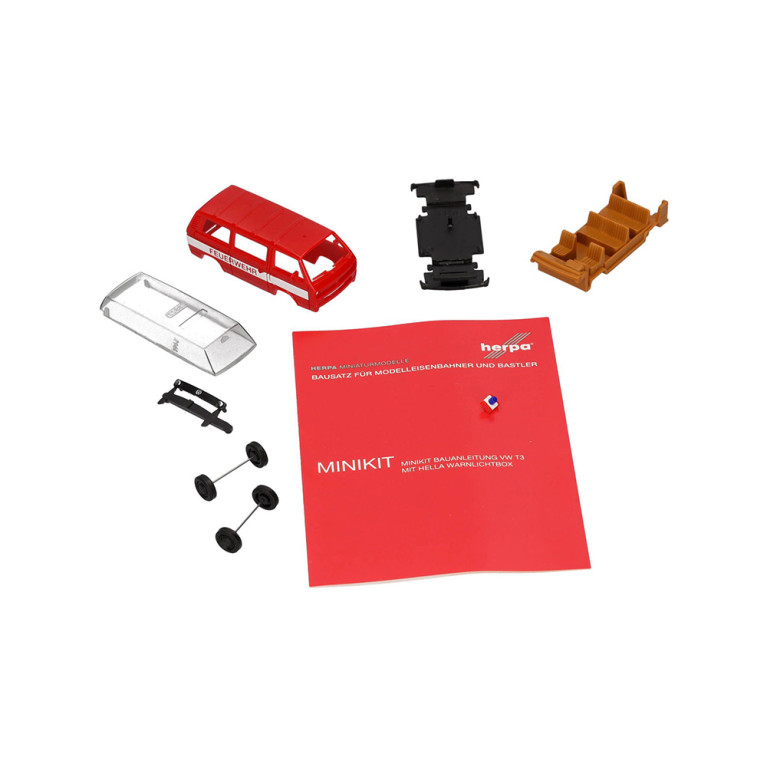 MiniKit Volkswagen T3 Bus, pompiers - HERPA 012591-002 - HO 1/87