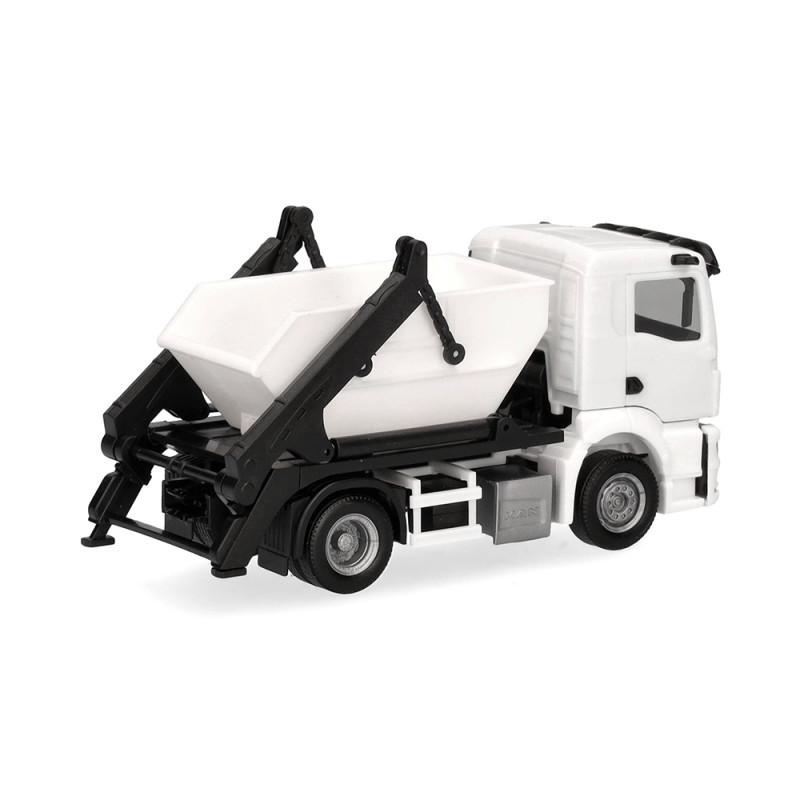 MiniKit: MAN TGS NN chargeuse à benne AK12, blanc - Herpa 013987 - HO 1/87