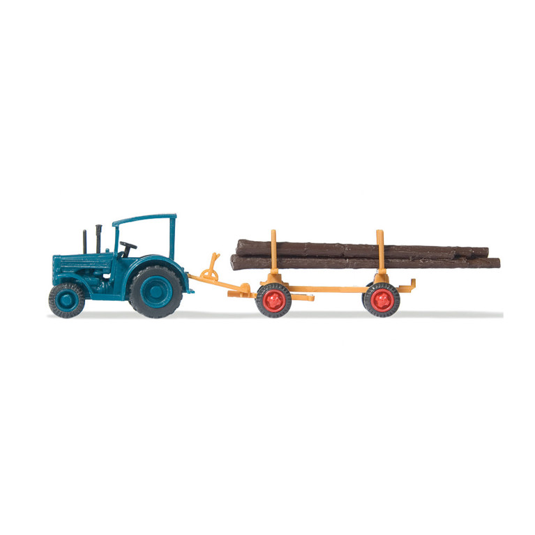 Tracteur Hanomag avec remorque à grumes - PREISER 79504 - N 1/160