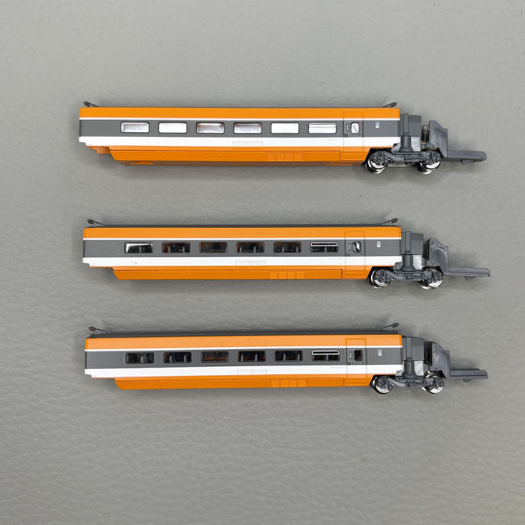 3 éléments complémentaire, TGV PSE, Paris Sud-Est, rame N°46, livrée orange, SNCF - AZAR MODELS T01-OR2