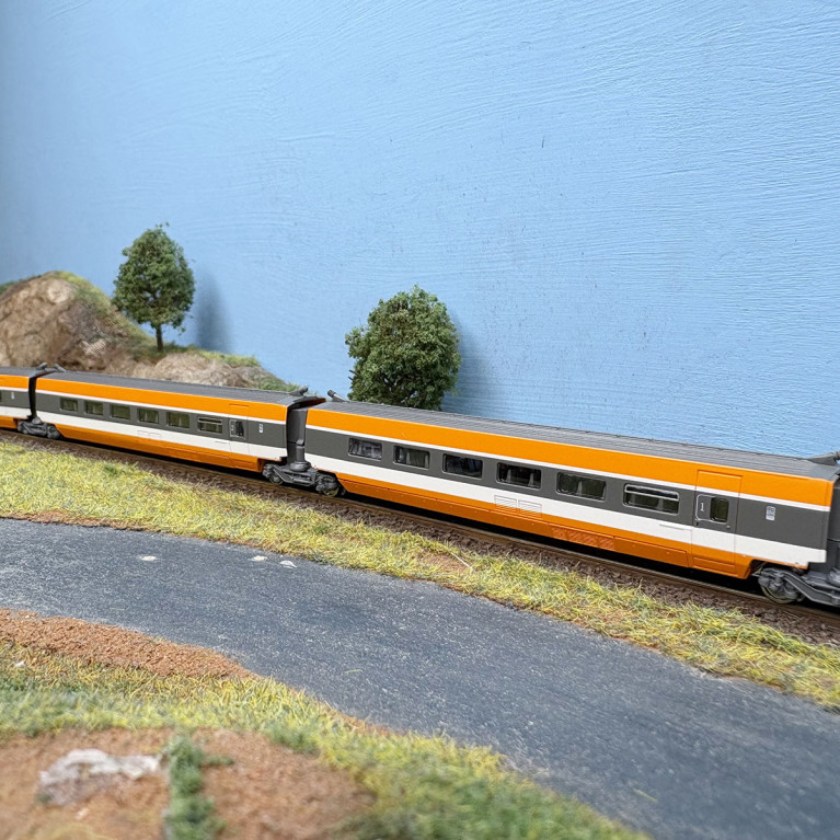 3 éléments complémentaire, TGV PSE, Paris Sud-Est, rame N°46, livrée orange, SNCF, Ep IV - AZAR MODELS T01-OR1A - Z 1/220