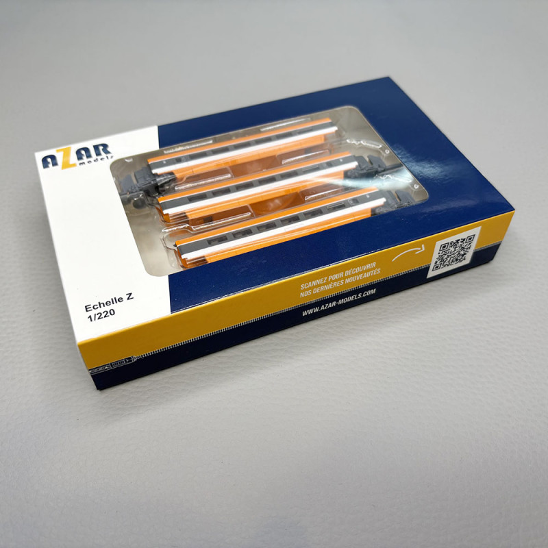 3 éléments complémentaire, TGV PSE, Paris Sud-Est, rame N°46, livrée orange, SNCF - AZAR MODELS T01-OR2