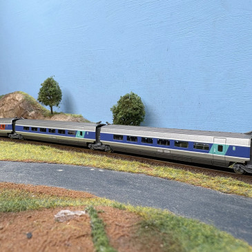 3 éléments complémentaire, TGV PSE, Paris Sud-Est, rame N°46, livrée Atlantiaque, SNCF, Ep IV - AZAR MODELS T01-AB2 - Z 1/220