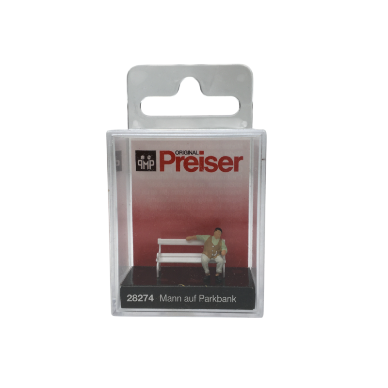 Un homme sur un banc de parc - PREISER 28274 - HO 1/87