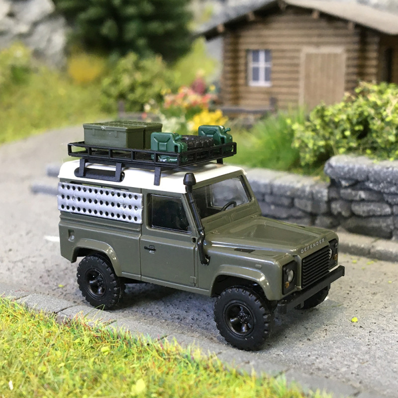 Land Rover Defender 90, Expédition, 1983 - BUSCH 54354 - HO 1/87