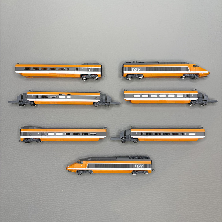 TGV PSE, Paris Sud-Est, rame N°46, 7 éléments, livrée orange, SNCF - AZAR MODELS T01-OR1D