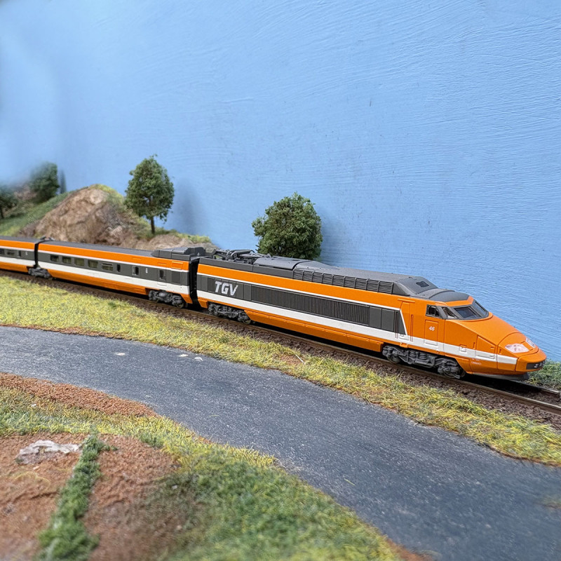 TGV PSE, Paris Sud-Est, rame N°46, 6 éléments, livrée orange, SNCF, Ep IV - AZAR MODELS T01-OR1A - Z 1/220