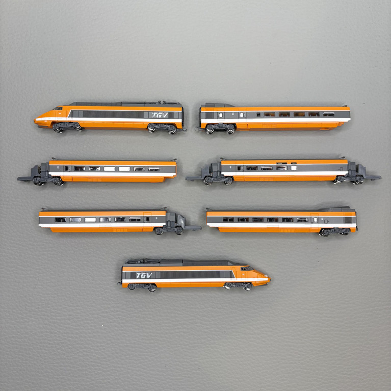 TGV PSE, Paris Sud-Est, rame N°46, 7 éléments, livrée orange, SNCF - AZAR MODELS T01-OR1D