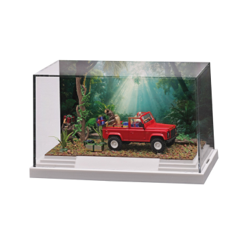 Mini diorama de Noël, Land rover Defender, rouge - BUSCH 7626 - HO 1/87