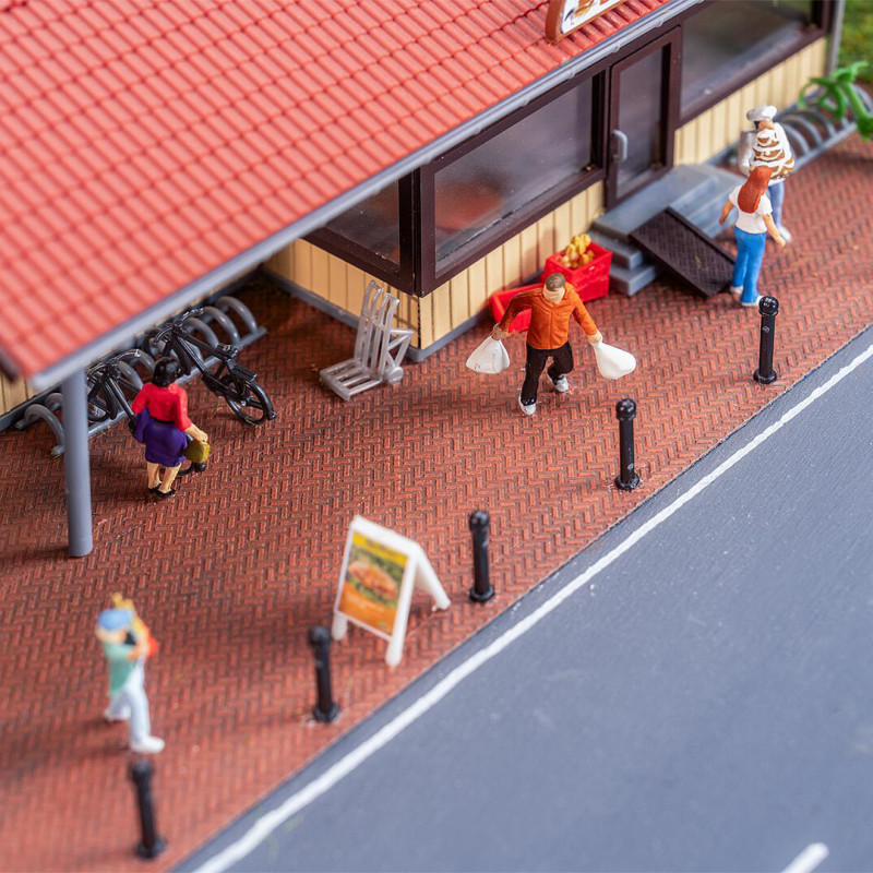 PREMIUM Feuille routière, pavés clinkers, rouge - Faller 170316 - HO 1/87