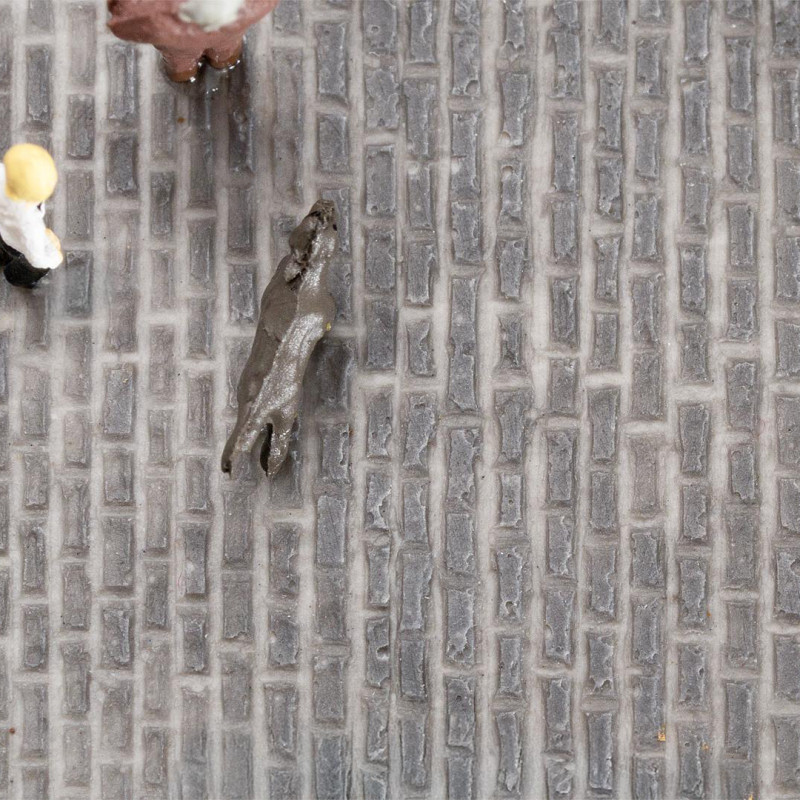 PREMIUM Film routier, pavés, gris foncé - Faller 272311 - N 1/160