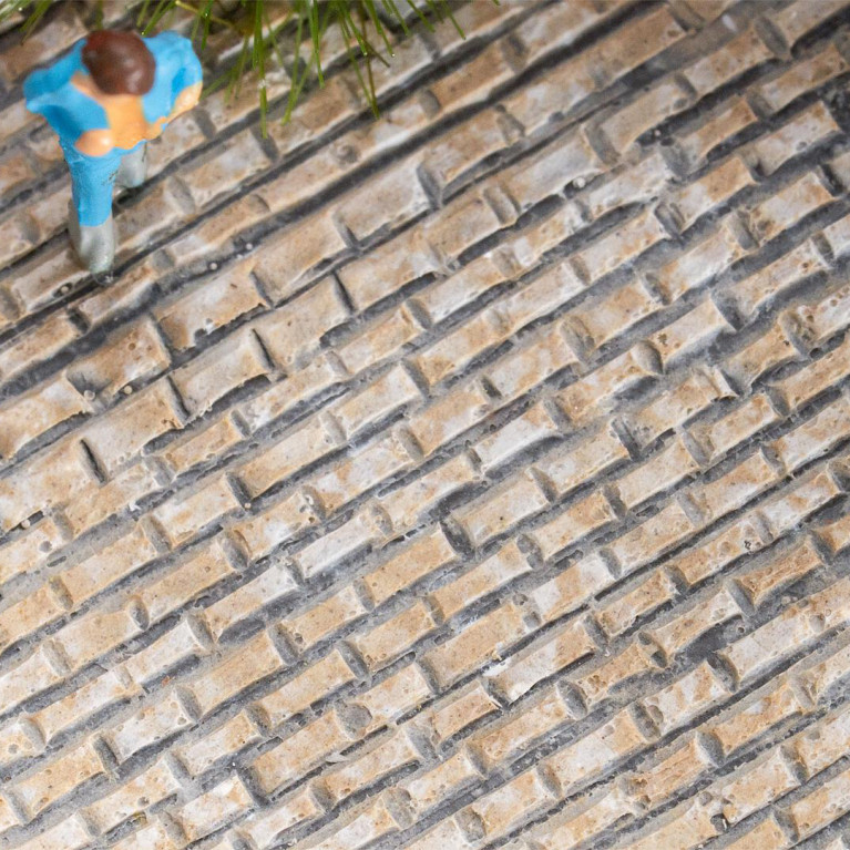 PREMIUM Film routier, pavés gris chiné - Faller 272314 - N 1/160