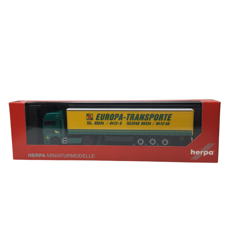 Semi-remorque bâchée, MAN TGX GX, Rubart Europa Transporte - HERPA 319874 - HO 1/87