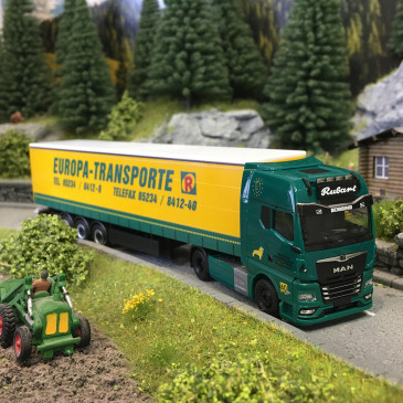 Semi-remorque bâchée, MAN TGX GX, Rubart Europa Transporte - HERPA 319874 - HO 1/87
