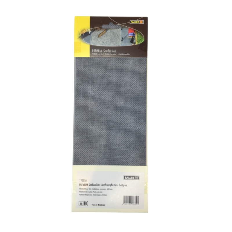 PREMIUM Film routier pavés, gris clair - Faller 170310 - HO 1/87