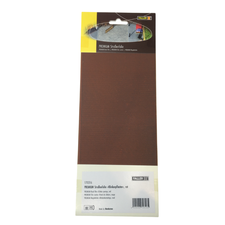 PREMIUM Feuille routière, pavés clinkers, rouge - Faller 170316 - HO 1/87