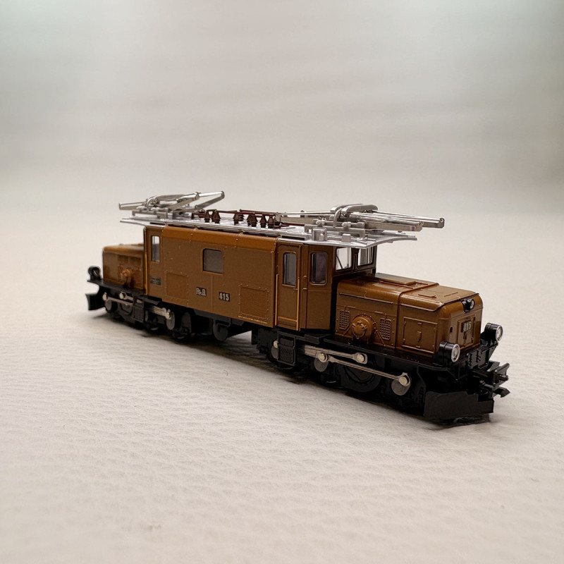 Train de voyageur, locomotive électrique Ge 6/6 I "Krokodil", 4 voitures, RhB  - KATO 10-1987