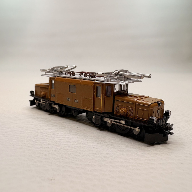 Train de voyageur, locomotive électrique Ge 6/6 I "Krokodil", 4 voitures, RhB  - KATO 10-1987