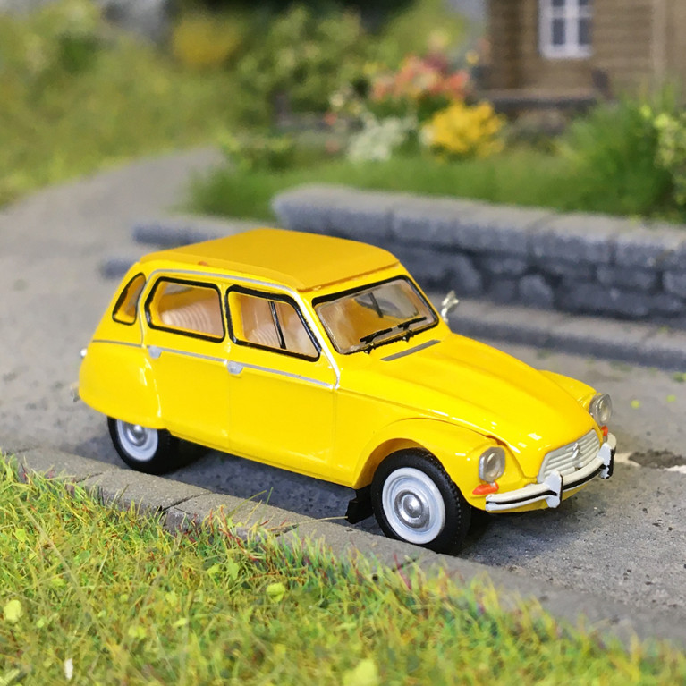 Citroën Dyane 6 fermée, jaune, 1973 - SAI 7615 - HO 1/87