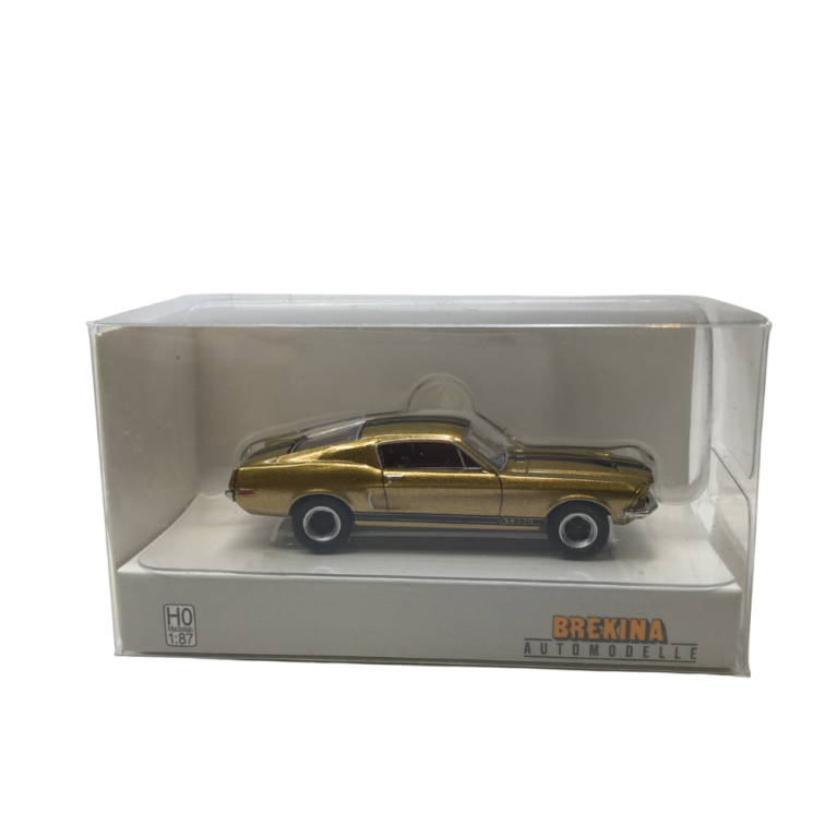 Ford Mustang Fastabck, Shelby GT 350, or/noir, 1968 - BREKINA 19615 - HO 1/87