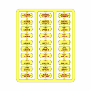 Plaques itinéraires voiture voyageur Sud-Est lettre rouge-HO-1/87 REE XB-043