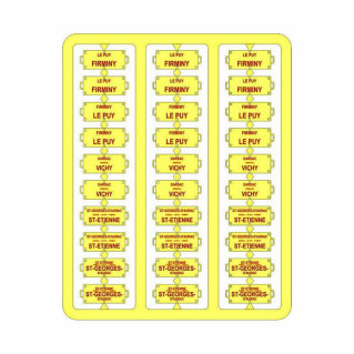 Plaques itinéraires voiture voyageur Sud-Est lettre rouge-HO-1/87 REE XB-044