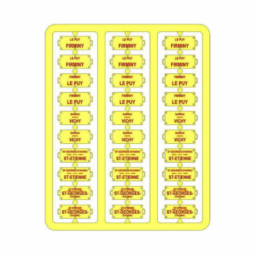 Plaques itinéraires voiture voyageur Sud-Est lettre rouge-HO-1/87 REE XB-044