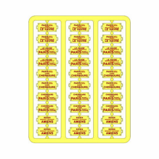 Plaques itinéraires voiture voyageur Ouest lettre rouge-HO-1/87 REE XB-046