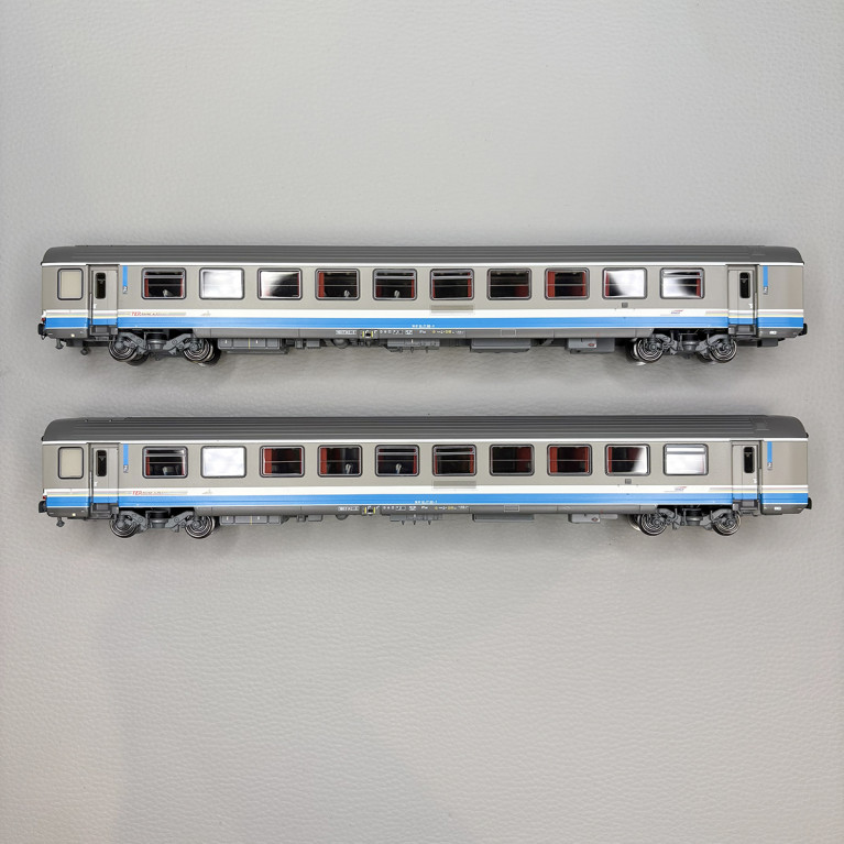 Lsmodels 41217 - 2 voitures Corail, Vtu, B10tux, 2CL, livrée TER Rhône Alpes, logo Casquette, SNCF