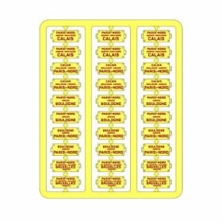 Plaques itinéraires voiture voyageur Nord lettre rouge-HO-1/87 REE XB-047